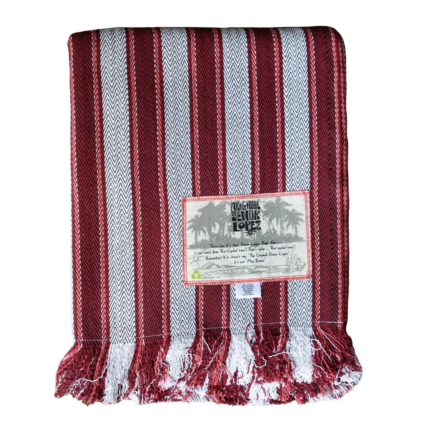 taxi - Señor Lopez recycled Mexican Baja blanket in taxi