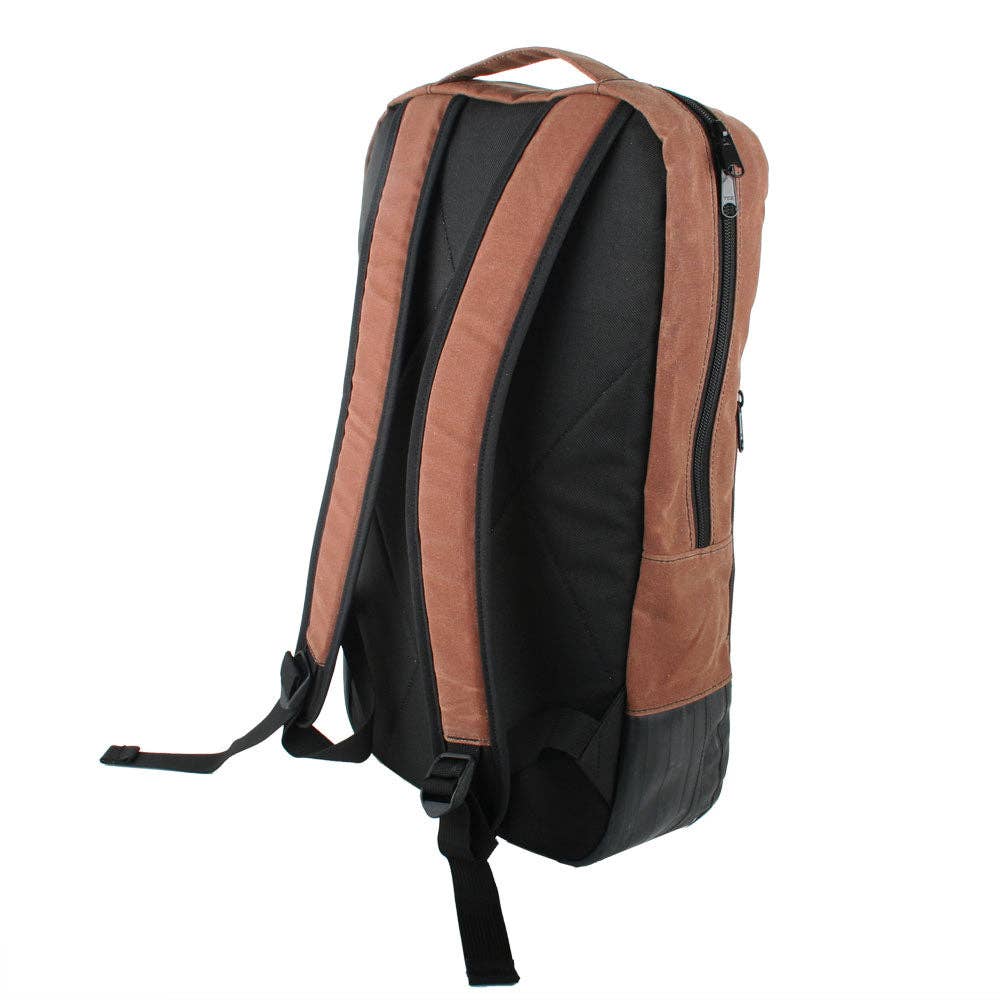 Alchemy Goods Brooklyn upcycled waxed canvas backpack