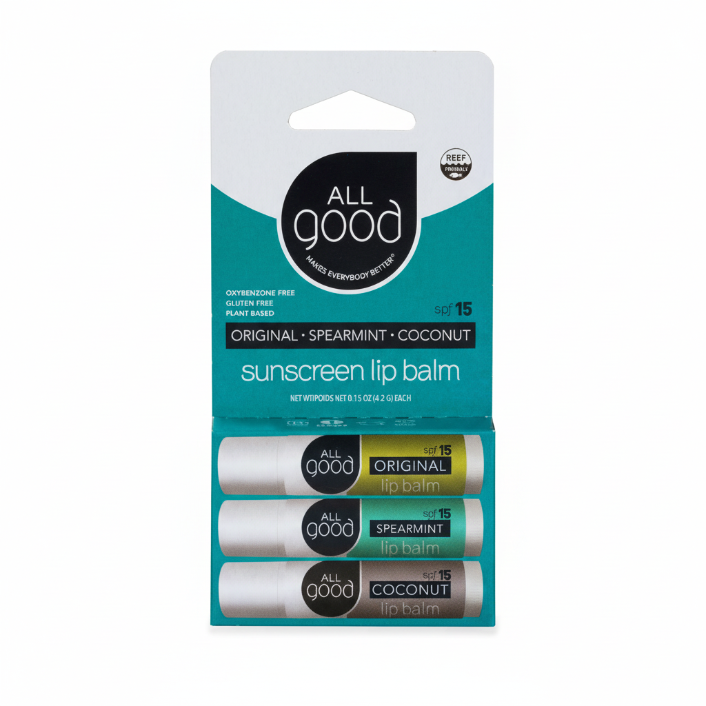 All Good SPF 15 organic lip balm 3-pack