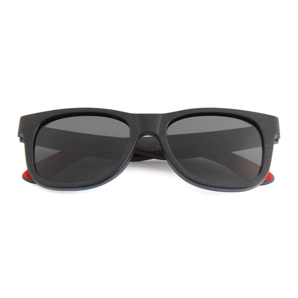 ollie-black - WUDN polarized sunglasses from upcycled skatedeck wood in ollie-black