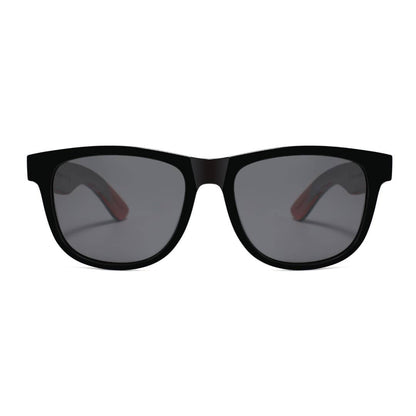ollie Black sunglasses with dark lenses on a white background