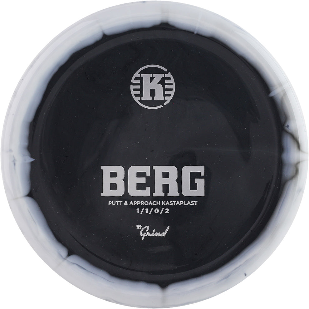 Black Close-up of a putter head with 'BERG' branding on a white background