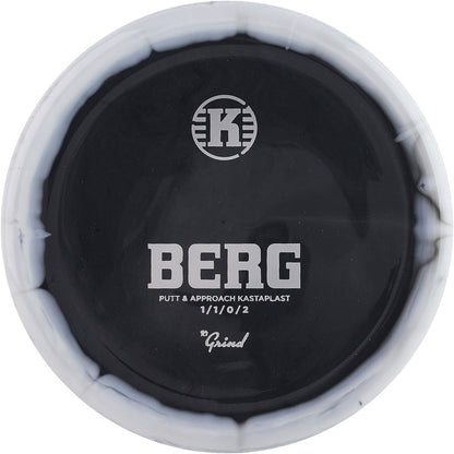 Black Close-up of a putter head with 'BERG' branding on a white background