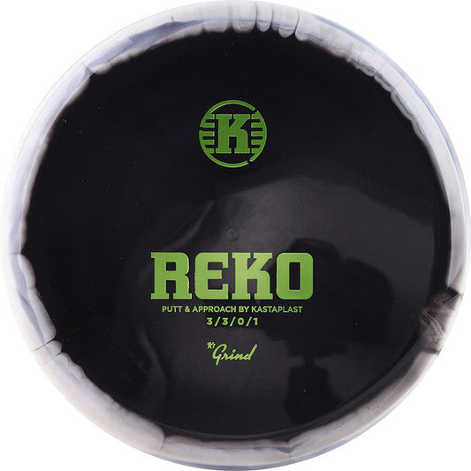 Black putter head with green text and Kastaplast branding on a white background