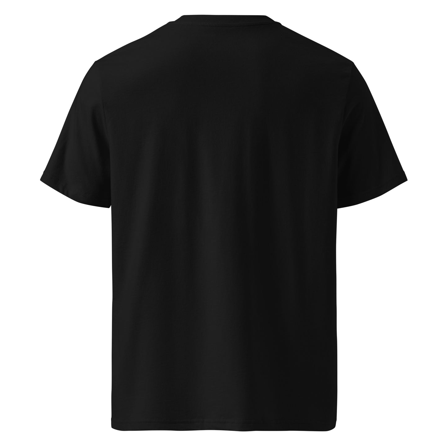 Black t-shirt on a white background