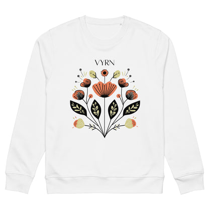 White - The Desert Flora Sweatshirt. Premium eco-friendly sweatshirt with minimalist desert flora graphic.