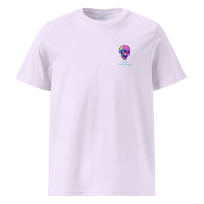 Lavender VYRN surf supply t-shirt with neon wave skeleton surfing 