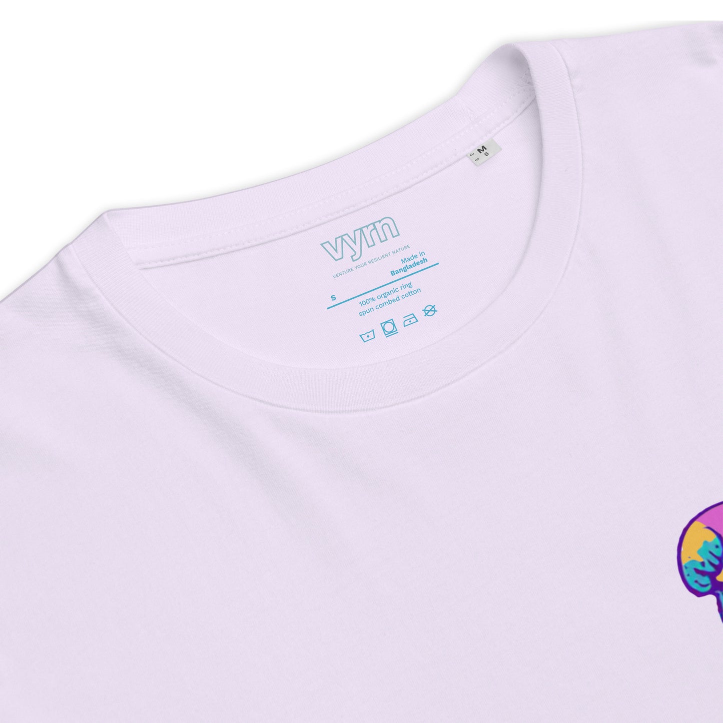 Lavender VYRN surf supply t-shirt with neon wave skeleton surfing 