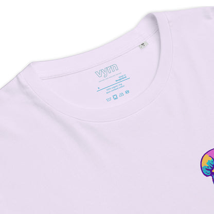 Lavender VYRN surf supply t-shirt with neon wave skeleton surfing 