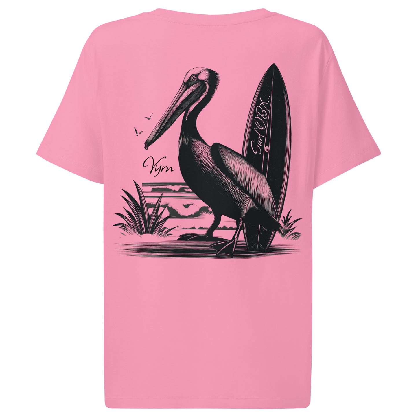 bubble pink eco friendly 100% sustainable cotton obx surf t-shirt