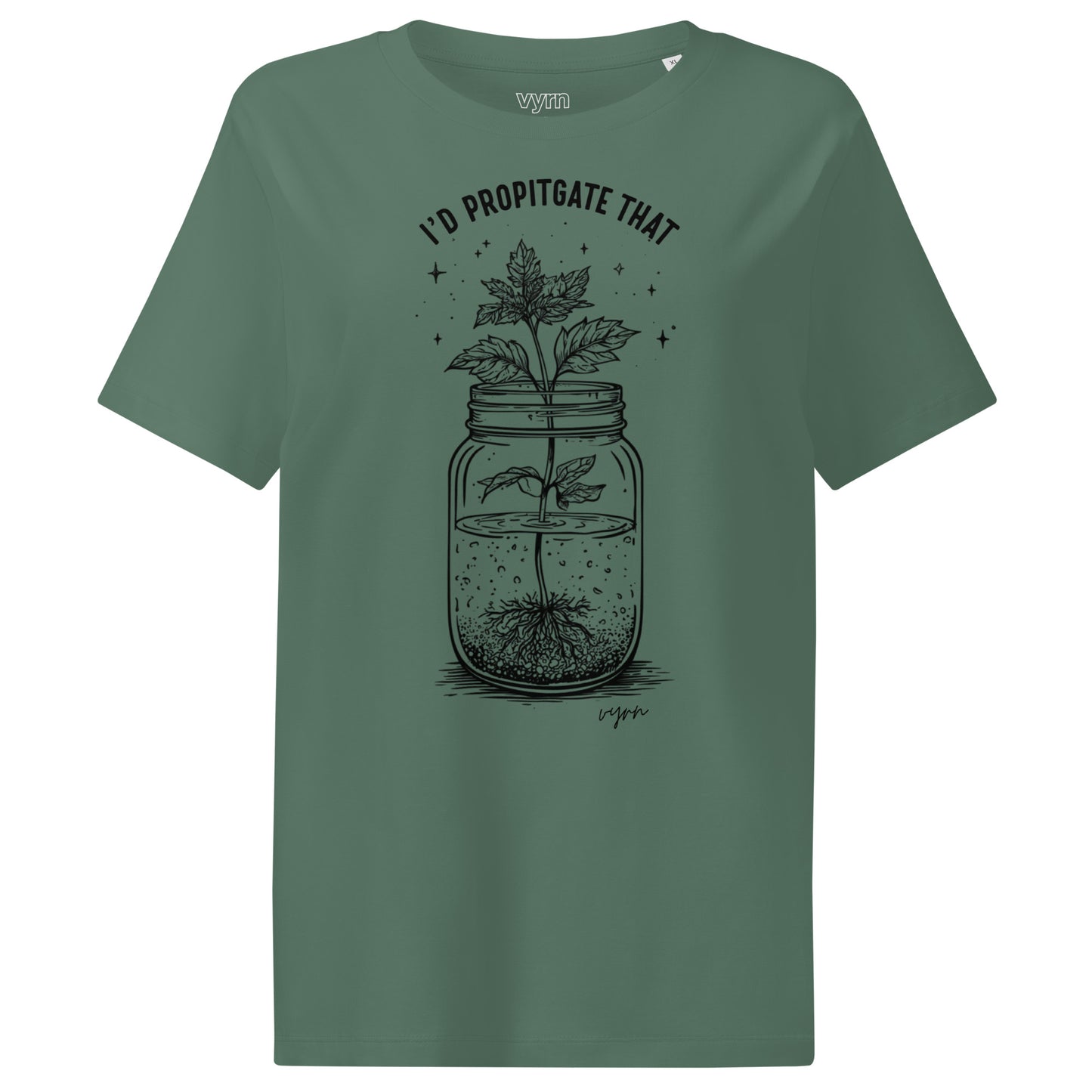 Green Bay t-shirt with a plant design and text on a white background