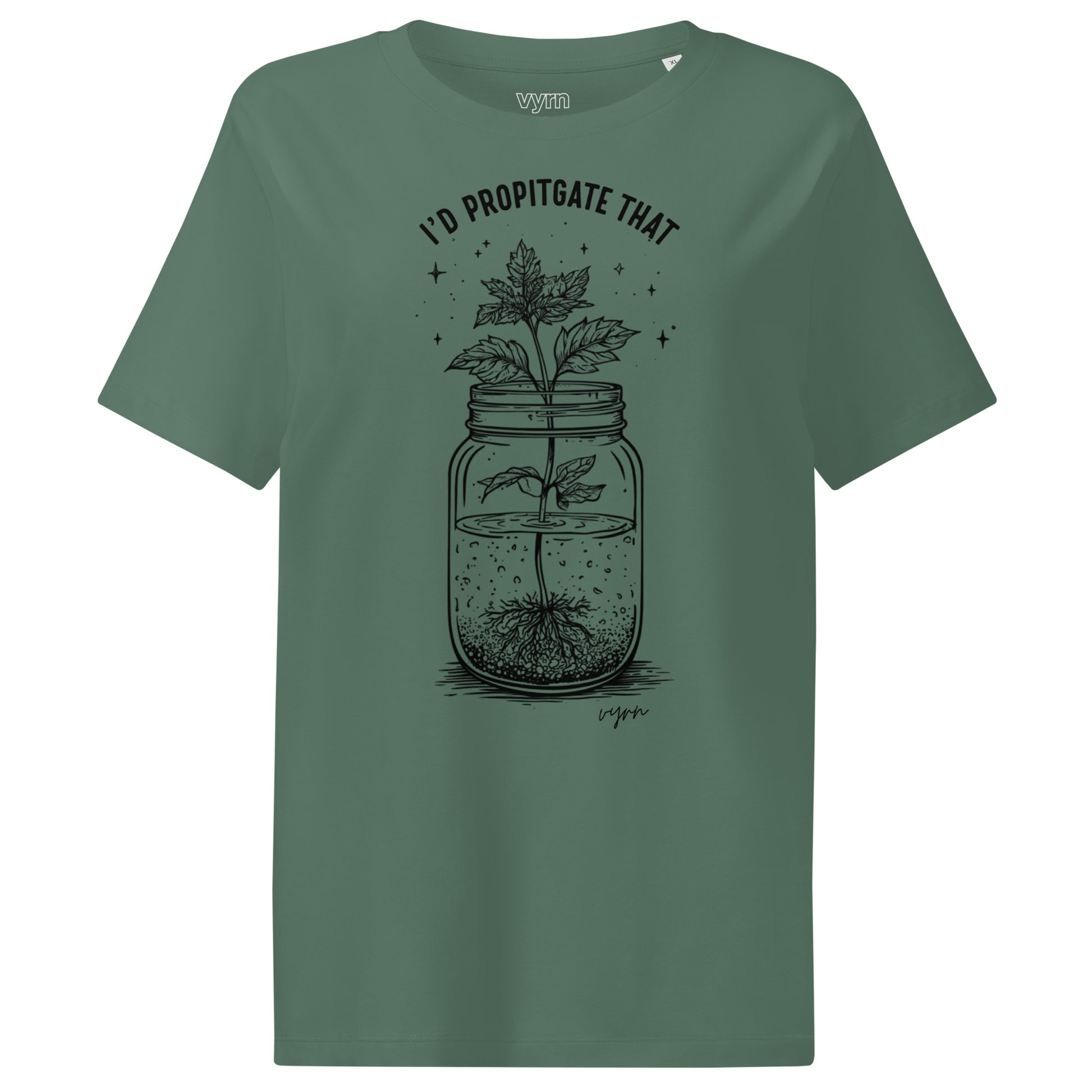 Green Bay t-shirt with a plant design and text on a white background