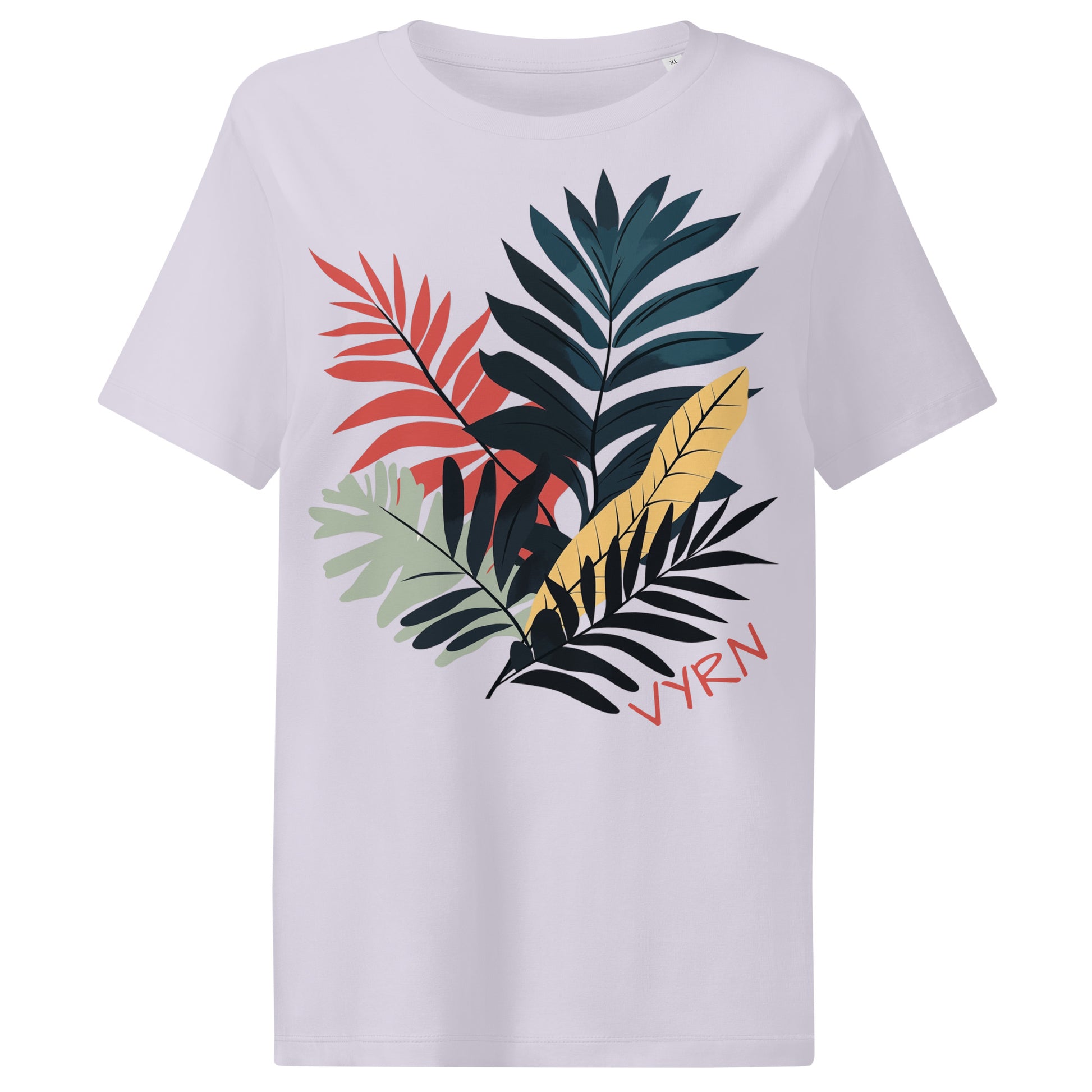 Lavender Flat lay of The Canopy Shadow Tee, a premium women's organic cotton ribbed tee by VYRN